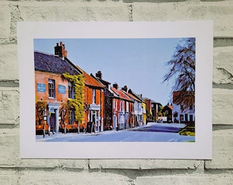 Burnham Market North Norfolk Print A4 (Unframed) Wall Decor on luxury 350g Uncoated Card - Home Living Print - Great Outdoors