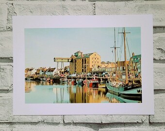 Wells next the Sea - Harbour View North Norfolk Print A4 (Unframed) Wall Decor on luxury 350g Uncoated Card Great Outdoors