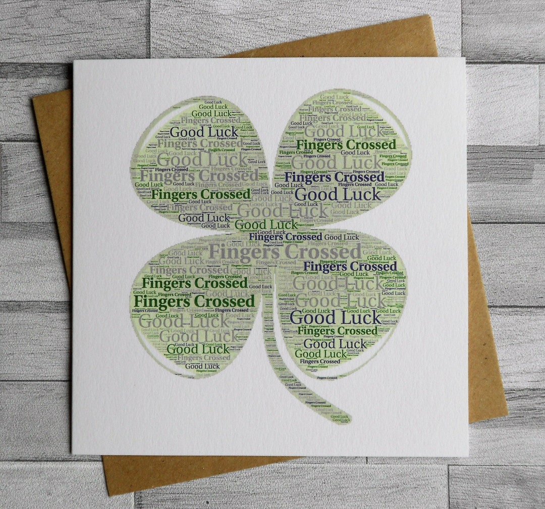 Good Luck Fingers Crossed Blank Greeting Card Wishing You - Etsy