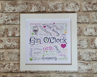 Gin o'Clock Framed Print Gift