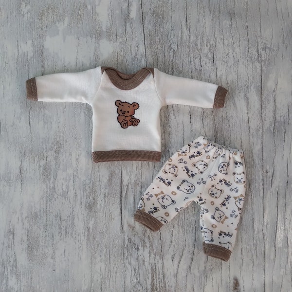 3"/4"/5"/6"/7"/8"/9/10"/11"/12 ropa de muñeca/"osito" para muñeca de silicona/ropa en miniatura/jersey y pantalones para muñeca de silicona