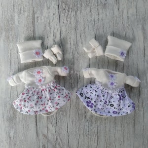 4"/5"/6"/7"/8"/9"/10"/11"/12" length of silicone baby/"Flowers" set/ bodysuit+tutu+hat+socks/baby doll outfit/Miniature clothes