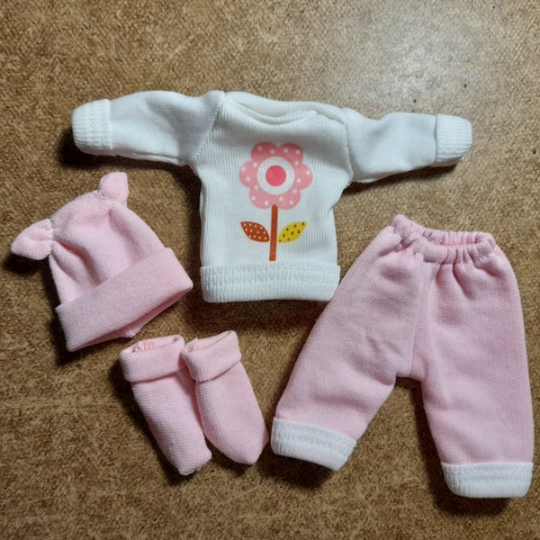 3/4/5/6/7/8/9/10/11/12 Doll's clothes/Pink outfit for doll/doll's pulover+pants+socks+beanie