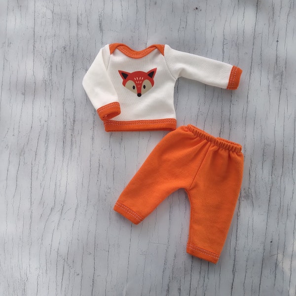 3"/4"/5"/6"/7"/8"/9/10"/11"/12 ropa de muñeca/atuendo Orange Fox para muñeca de silicona/ropa en miniatura/jersey y pantalones para muñeca de silicona