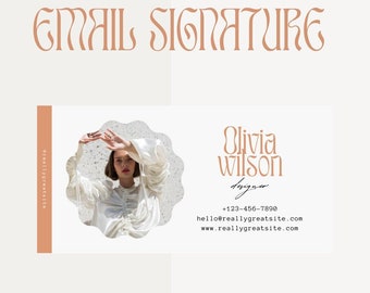 Email Signature Template Canva - Minimalist Business Email Signature Design - Gmail - Outlook - Blog Email - Editable Email Signature