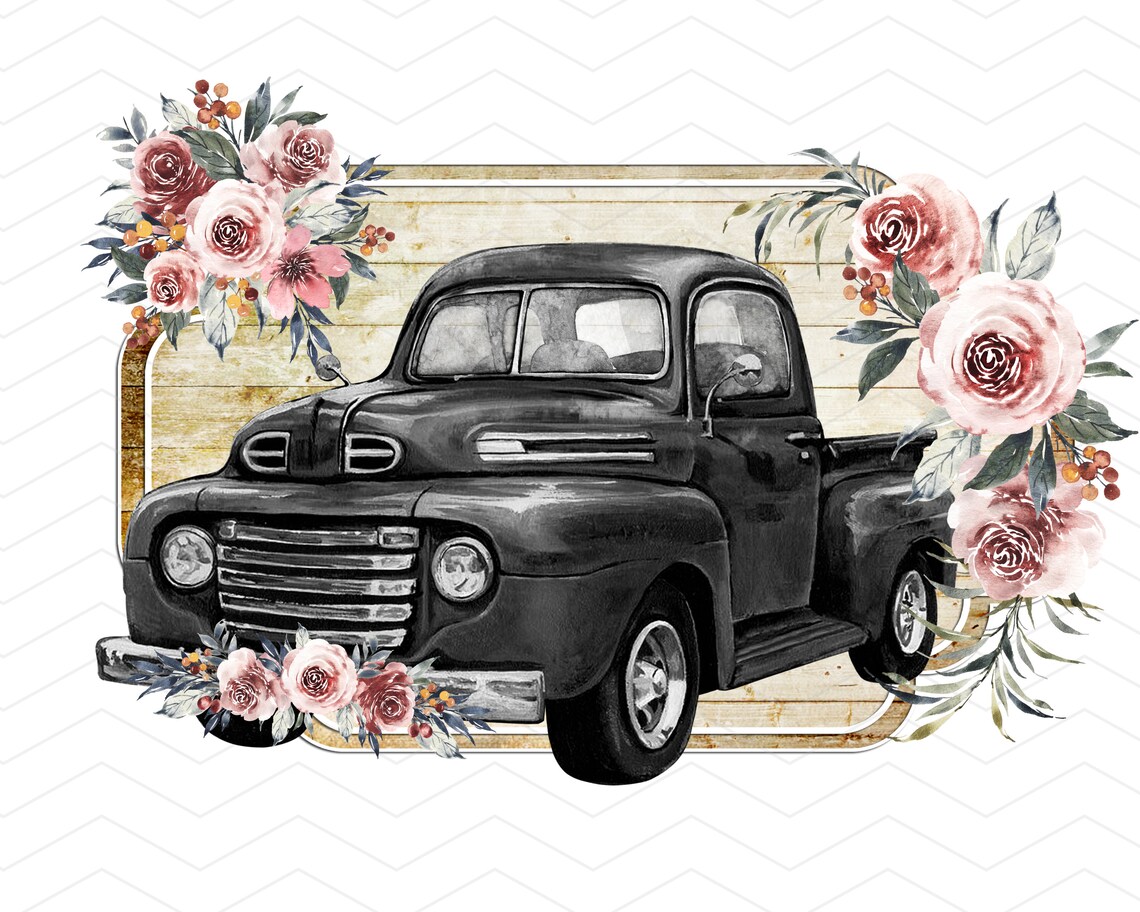 Vintage Truck Clipart Set Old Truck Clip Art Retro Pick up | Etsy