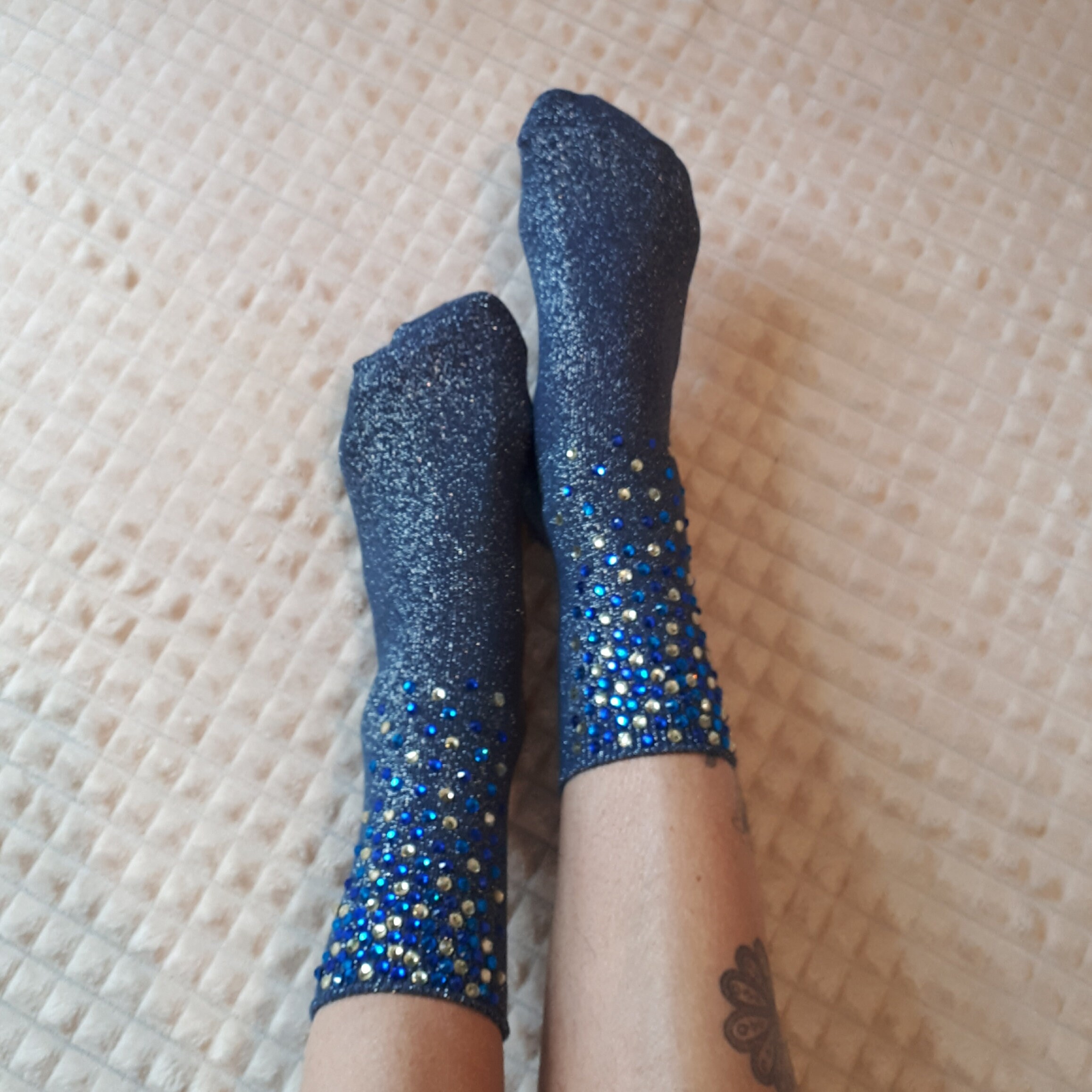 Embellished crystal glitter socks. Designer rhinestone socks Etsy