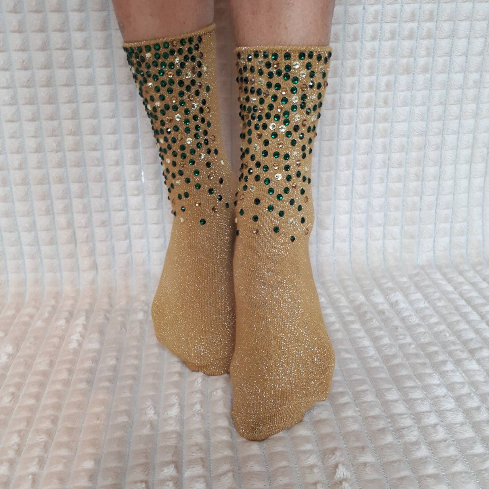 Embellished crystal glitter socks. Designer rhinestone socks Etsy
