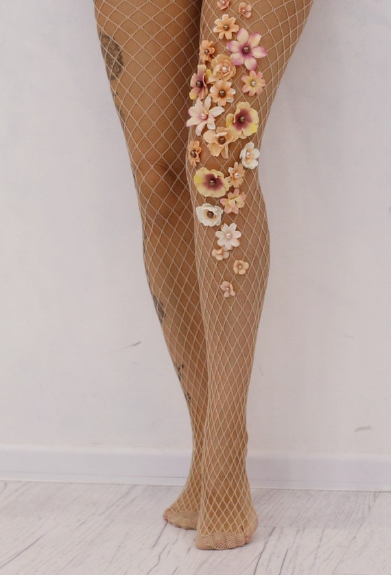 decorated fishnet tights