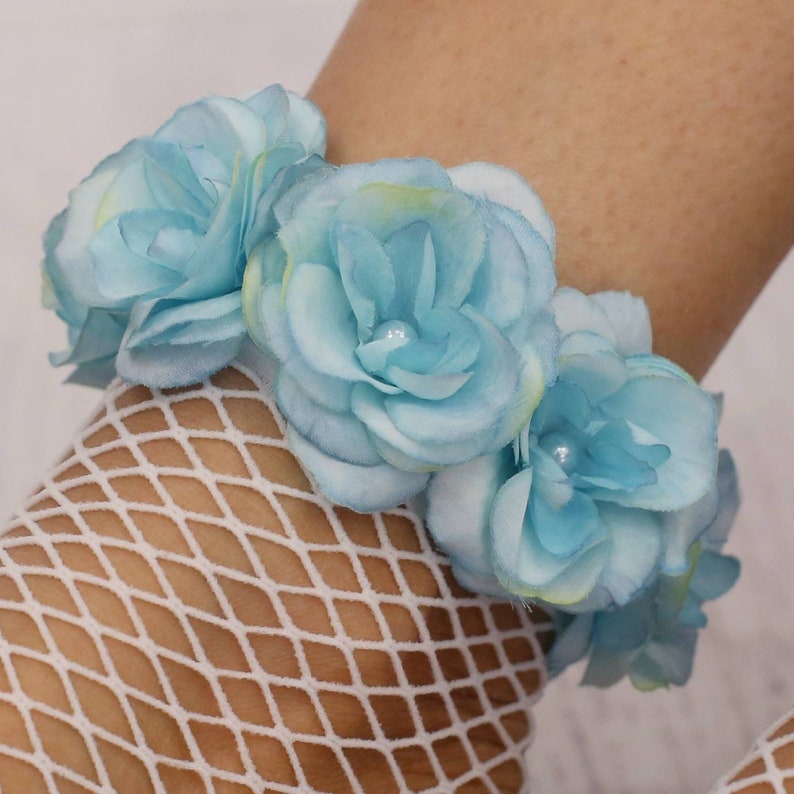 Mesh floral socks socks with silk flowers Designer Etsy