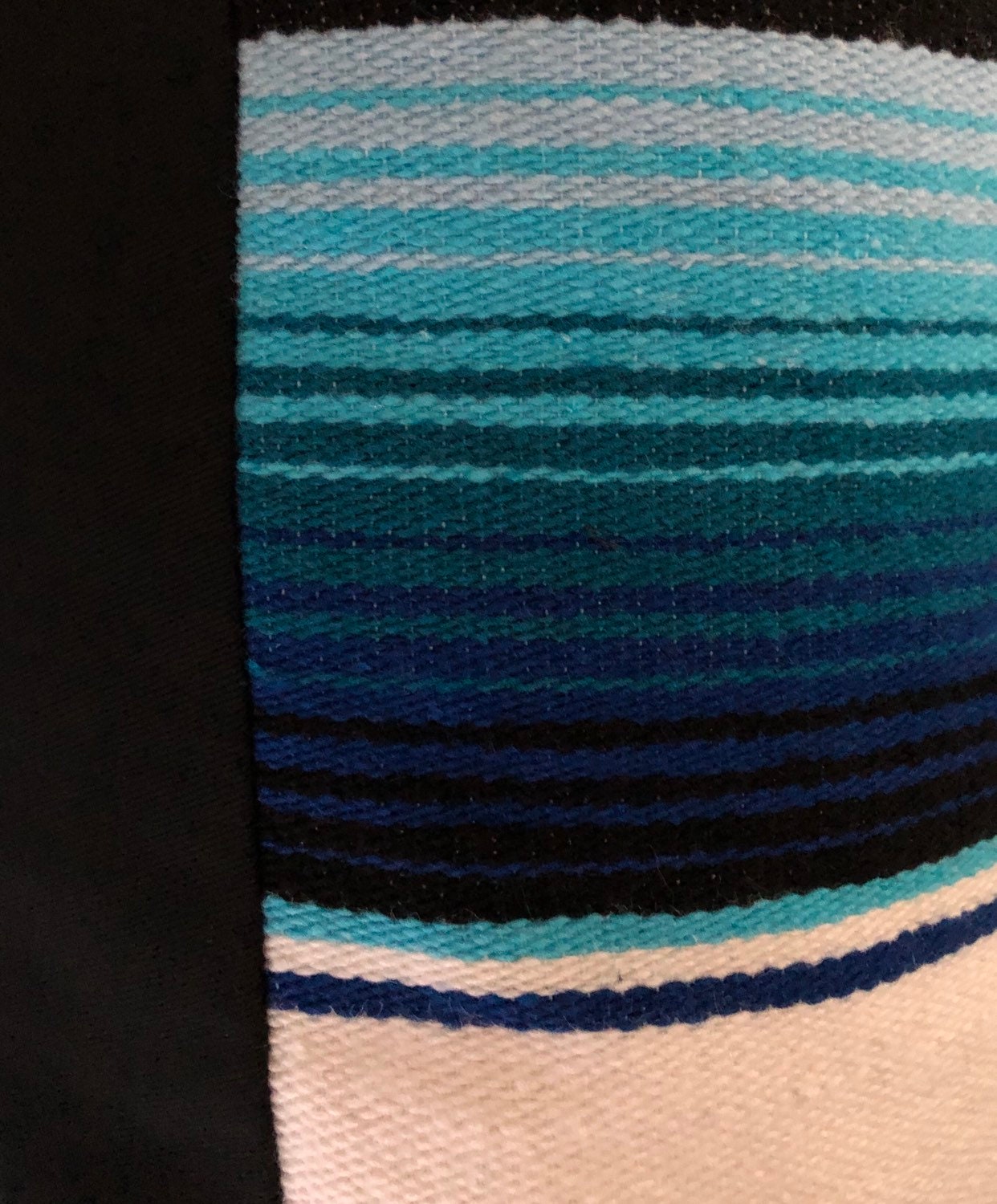 Blue and White Mexican Blanket / Serape Pillow Cover Etsy