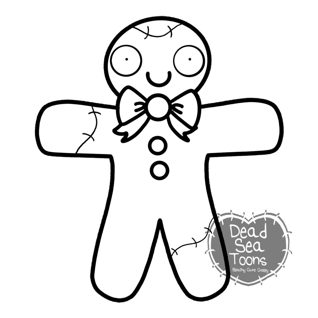 DST Gingerbread Cookie Digital Stamp Instant Download Etsy