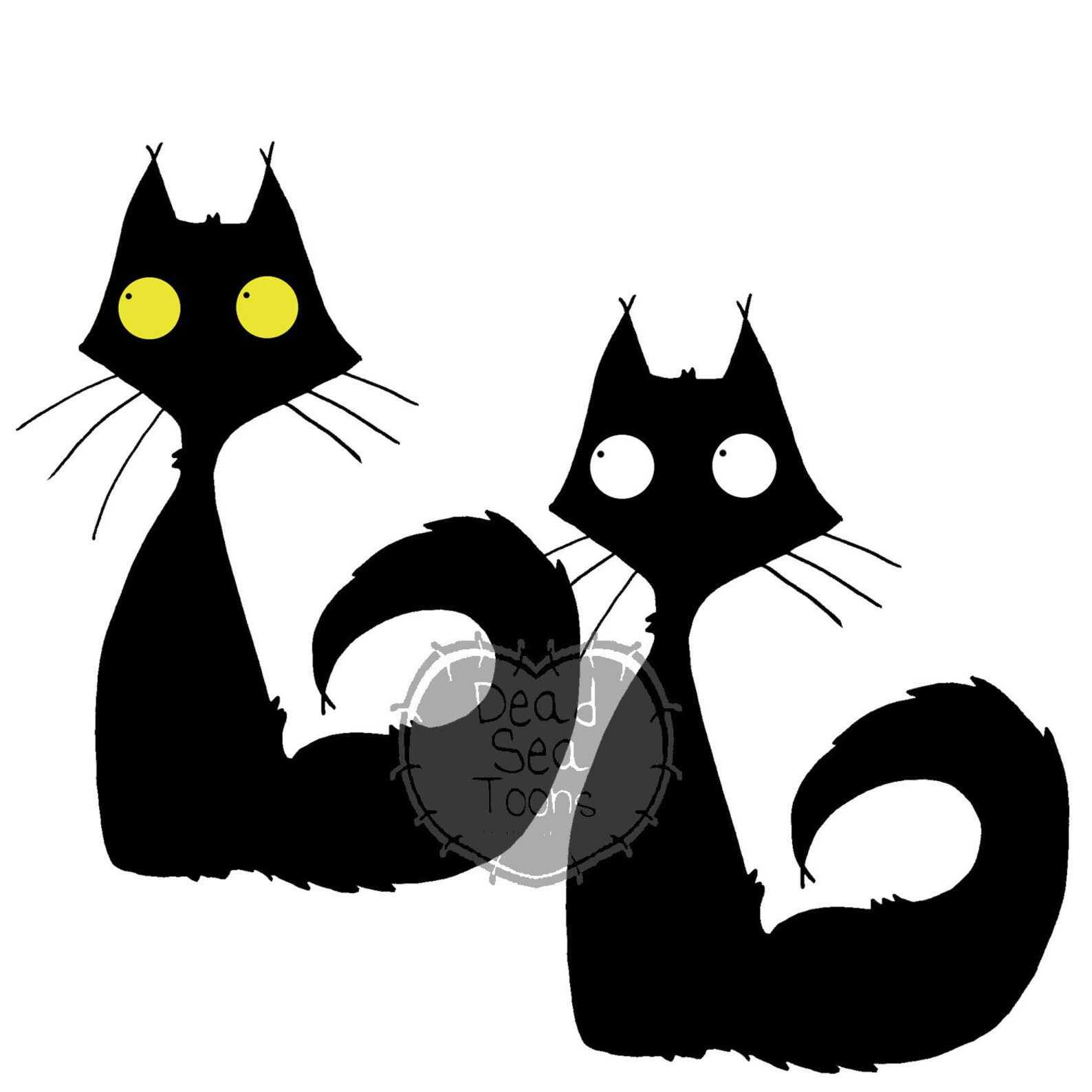 Instant Download Printable Digital Stamp DST black cat | Etsy