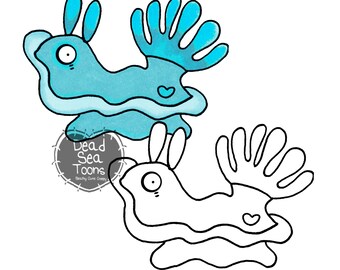 Descarga instantánea, sello digital imprimible, DST love nudibranquio
