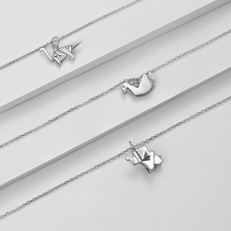 Origami Paper Necklace Sterling Silver Paper Boat Paper Etsy