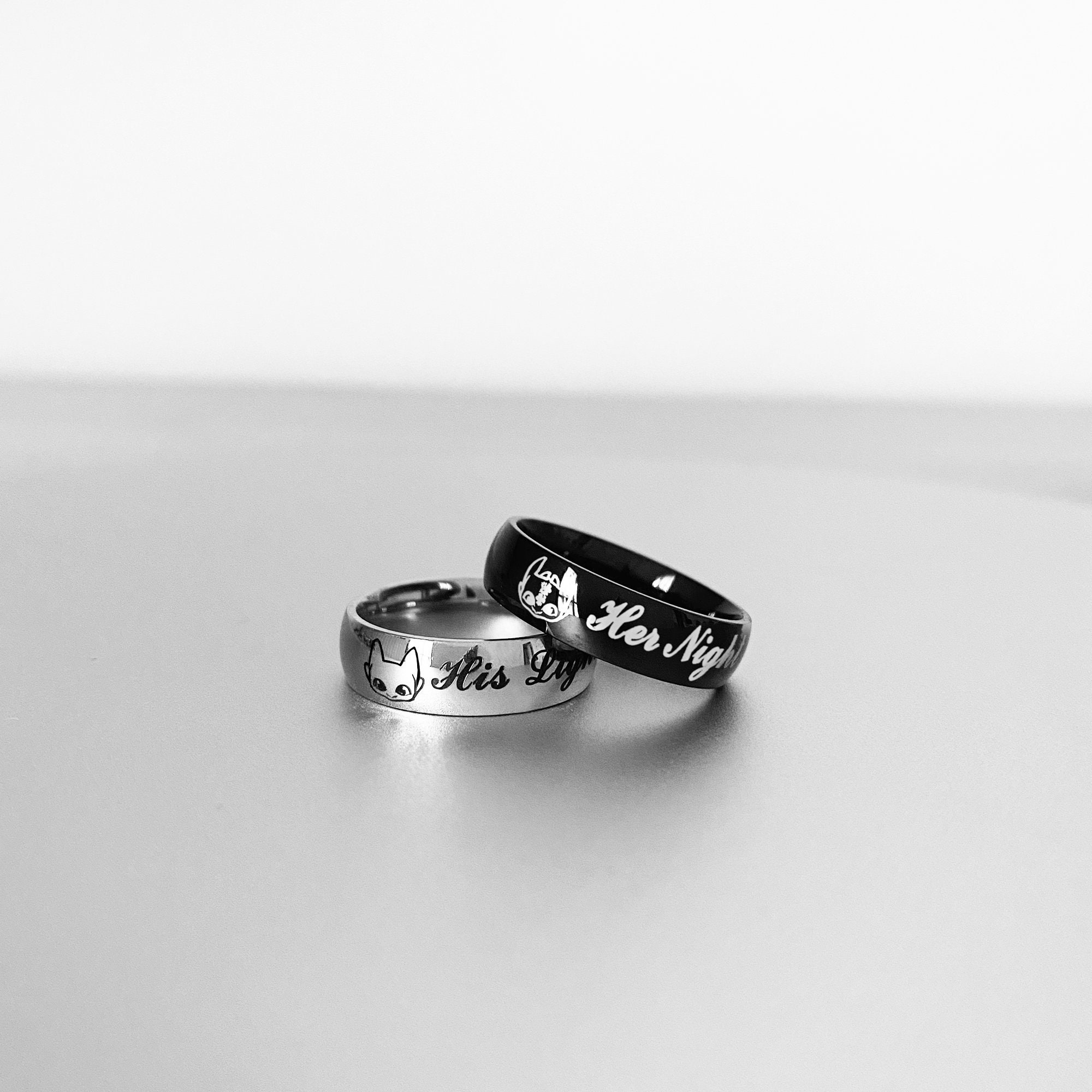 Night Fury & Light Fury Couple Ring, How to Train Your Dragon, Toothless Ring, Couples Ring, Light Fury, Matching Ring, Toothless Jewelry Night Fury & Light Fury Couple Ring, How to Train Your Dragon, Toothless Ring, Couples Ring, Light Fury, Matching Ring, Toothless Jewelry