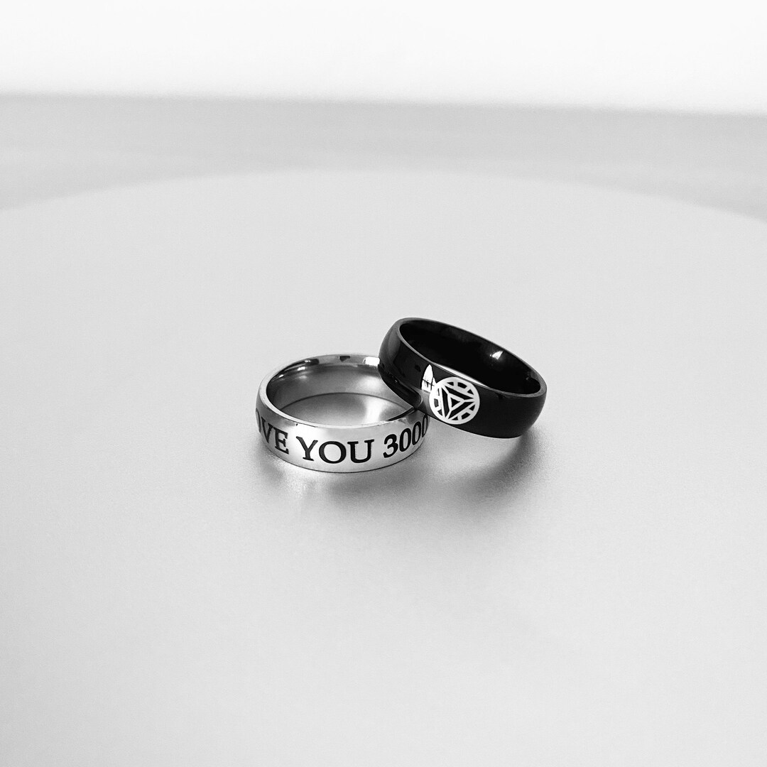 I LOVE YOU 3000 Couple Rings Tony Ring Geek Engagement Ring Etsy