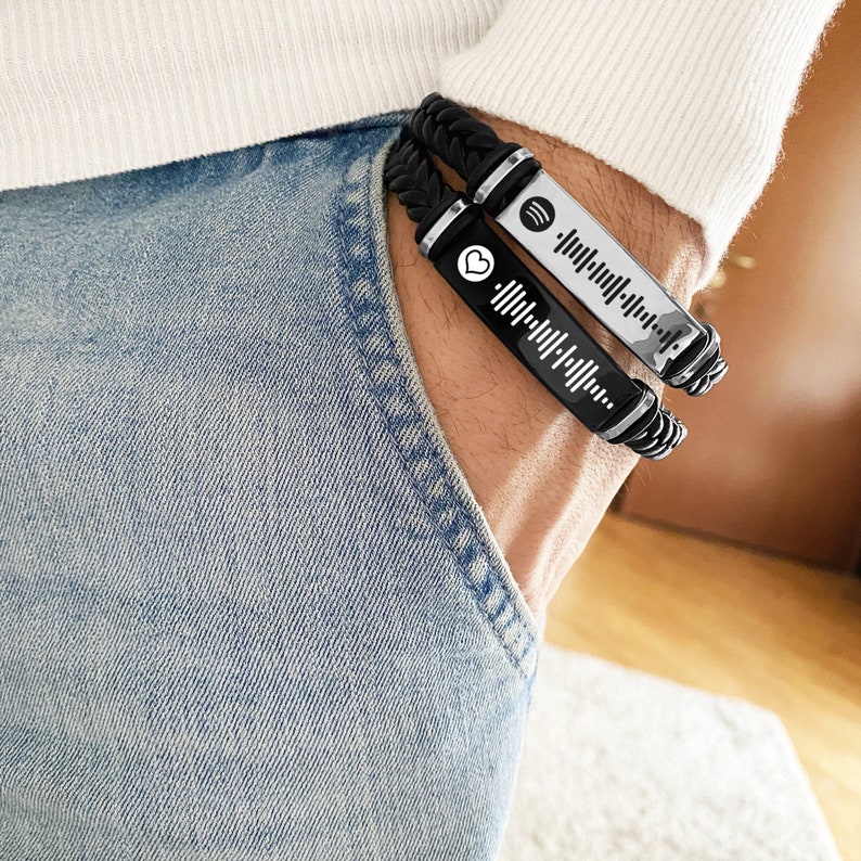 Custom Spotify Code Men Bracelet Personalised Song