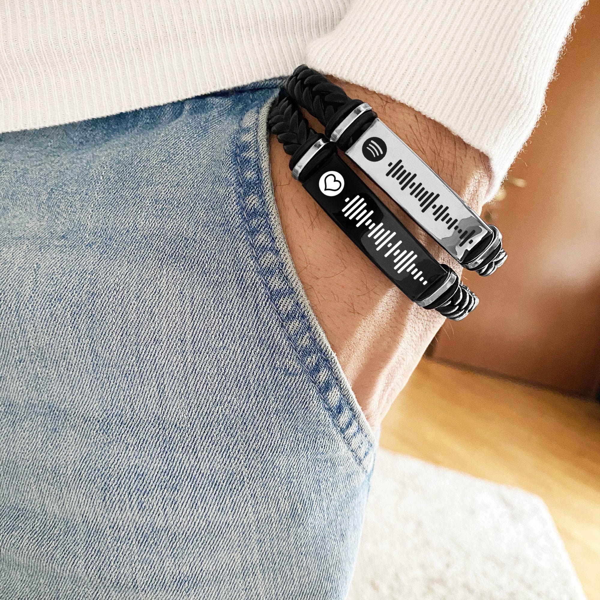 Custom Spotify Code Men Bracelet Personalised Song Bracelet Etsy Ireland