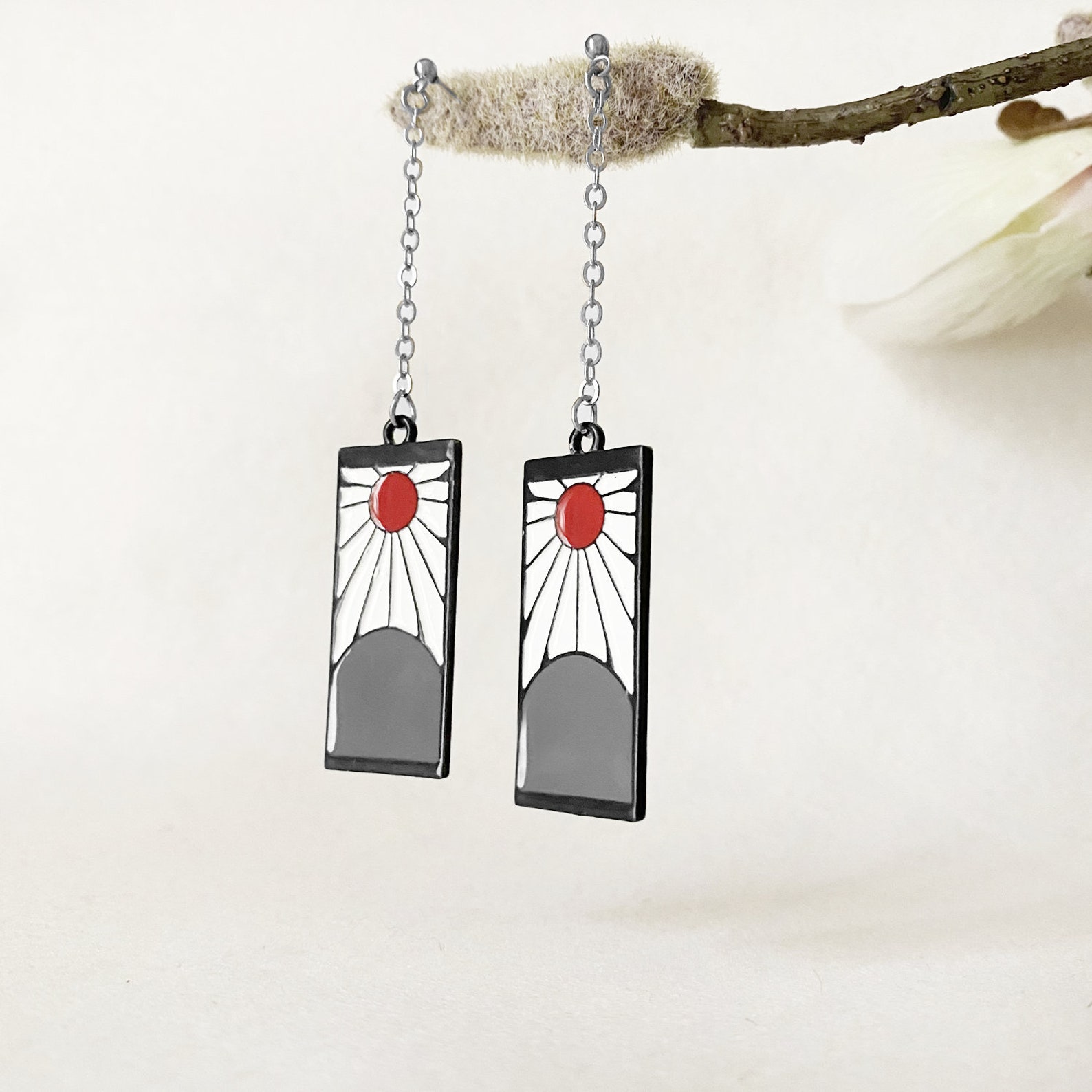 Hanafuda Japanese Earrings Japanese Style Earrings Anime Etsy Canada
