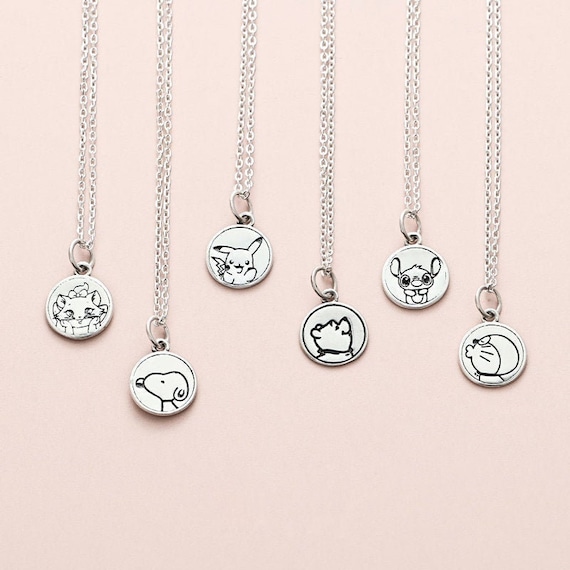 snoopy necklace sterling silver