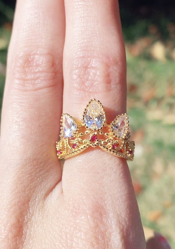 Anillo de corona de boda de Rapunzel anillo de tiara de - México