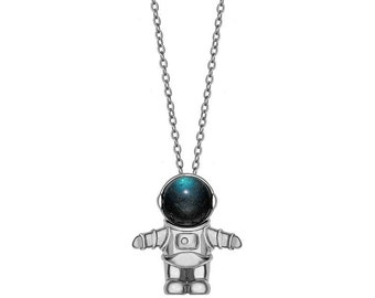 Space/Planet Gifts Moon Astronaut Necklace Sterling Silver Astronaut  Spaceman Sp
