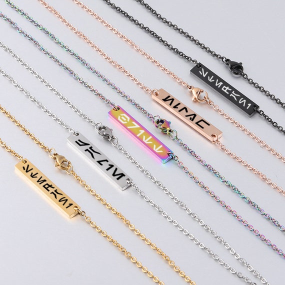 Custom Aurebesh Name Necklace Star Wars 