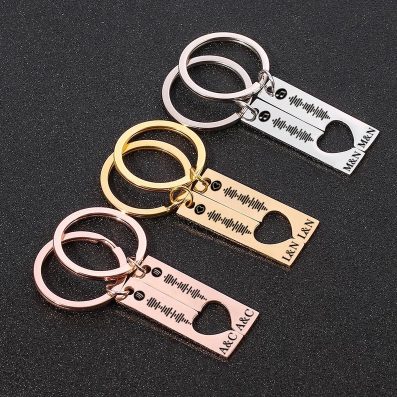 2 Custom Spotify Code Keychains Personalised Song Keychain Etsy