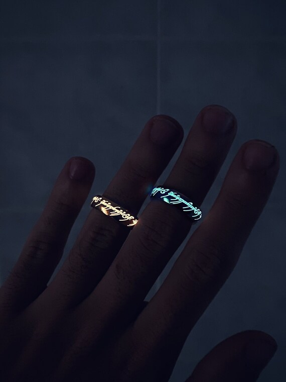  Elvish Ring Glow in the Dark, Elvish Rune Jewelry : Handmade  Products
