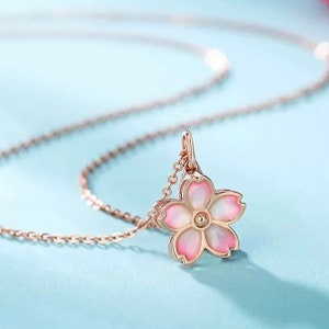 Cherry Blossom Anxiety Necklace Sakura Flower Pendant Stress - Etsy