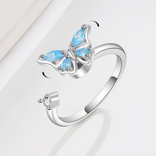 Butterfly CZ Anxiety Fidget Ring Anxiety Rings Stress Relief - Etsy