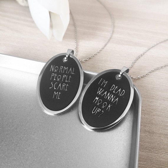 Normal People Scare Me Necklace Keychains I M Dead Wanna Etsy Normal People Scare Me Necklace Keychains I M Dead Wanna Etsy