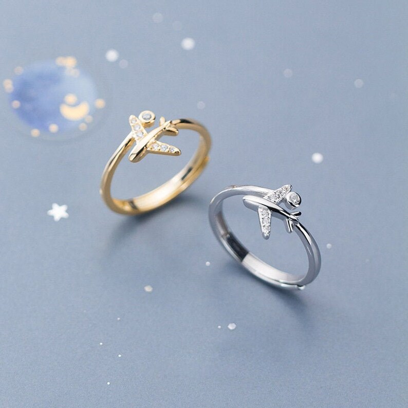 Airplane Sterling Silver Ring Plane Ring Airplane Pilot Etsy UK