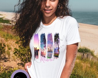 Summer Miami Vibes PNG, Miami Beach Sublimation Design, Trendy Tropical Brushstroke, Colorful Neon City Png, America Png, Digital Download