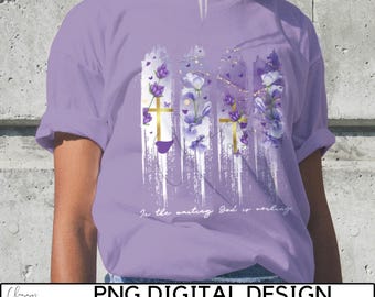 In the Waiting God is Working Png Vintage Floral Christian PNG Brushstroke Christian png Wildflower Png Bible Verse Png Digital Download