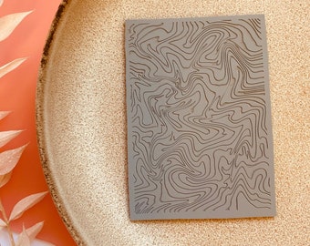 Lucid swirls rubber texture mat, marble pattern texture mat for polymer clay, wavy texture mat for clay, swirly texture mat