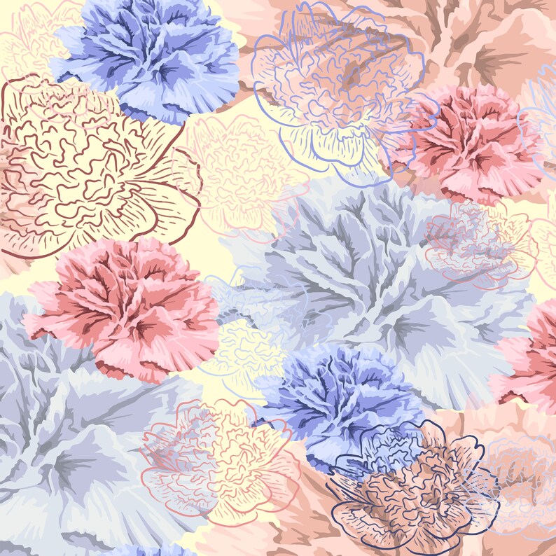 Self Adhesive Wallpaper Pastel Watercolor Peonies Removable Wallpaper Peel and Stick Wallpaper Nursery Wallpaper