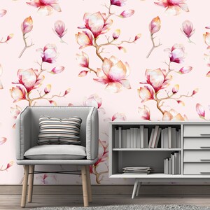 Removable Wallpaper - Vintage Blossoms - Peel and Stick Wallpaper - Nursery Wallpaper - Self Adhesive Wallpaper