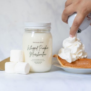 Fall Scented Soy Candle: 16oz Mason Jar, Long Burning, Vegan