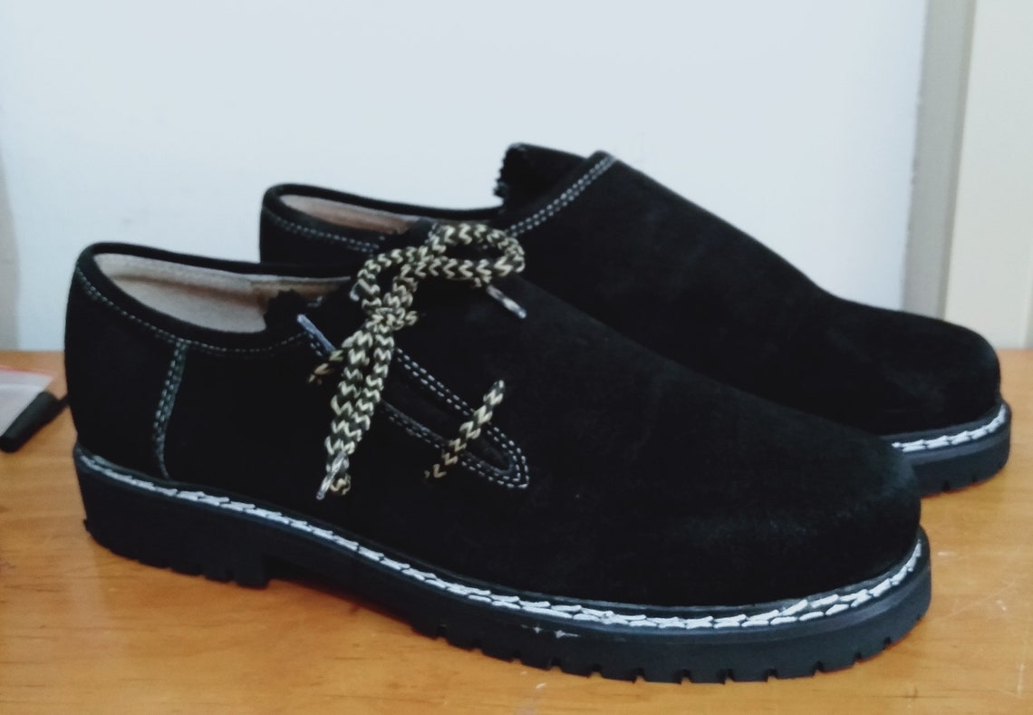 Traditional Bavarian Men Shoes German Black Oktoberfest Outfit Etsy