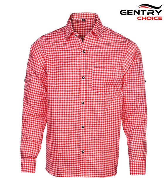 Gentry Choice Oktoberfest Outfit Men Bavarian Shirt Full Sleeve Long Sea Blue