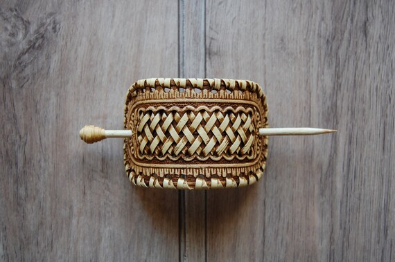 Braided Stick Barrette Hair Clip For Long Thick Hair Birch Etsy