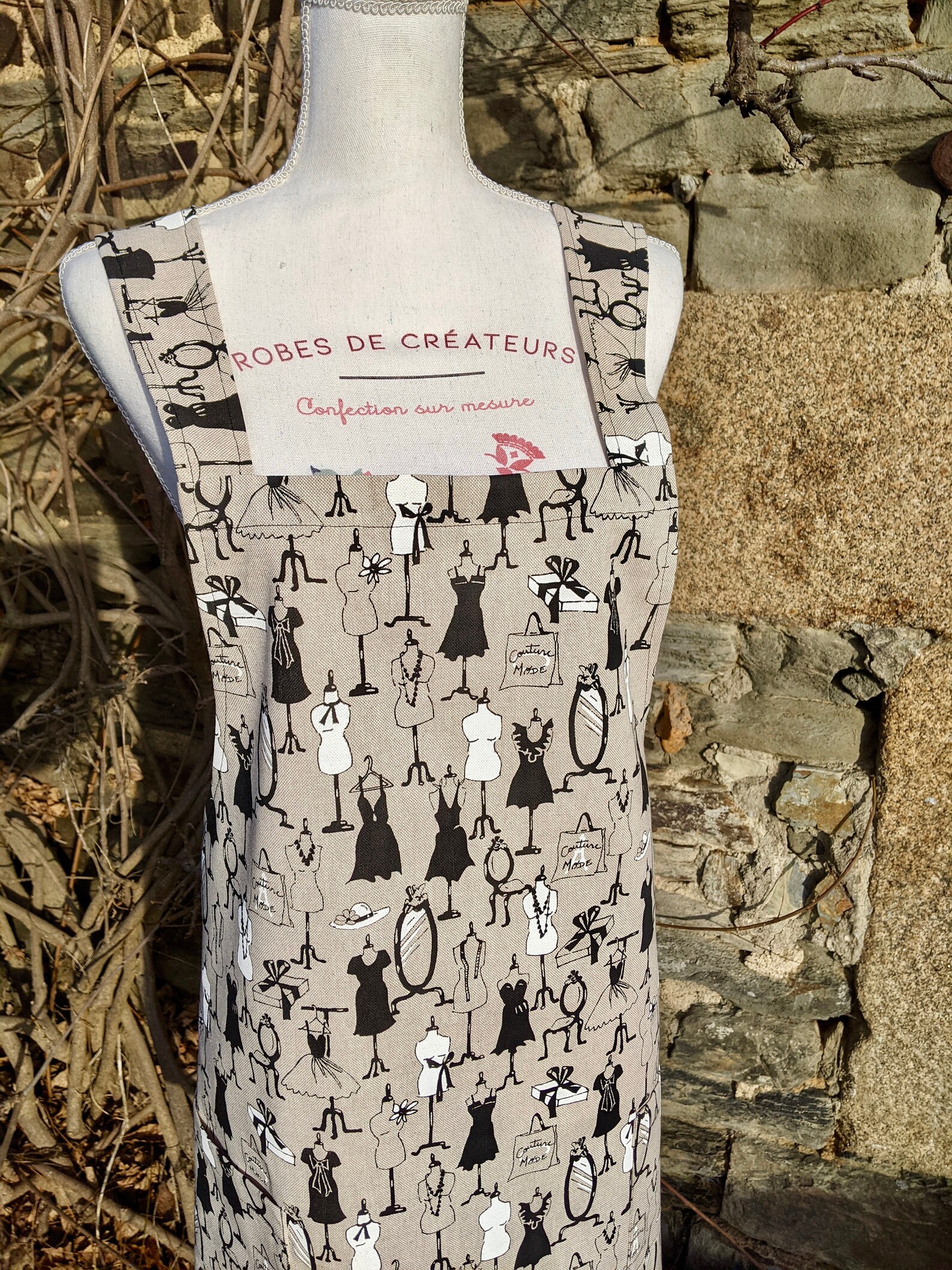 Japanese style Apron in Spanish Linen/Cotton fabric Wrap Etsy