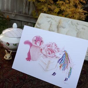 Children's Blank Greeting Cards featuring a Pink Penguin image 8