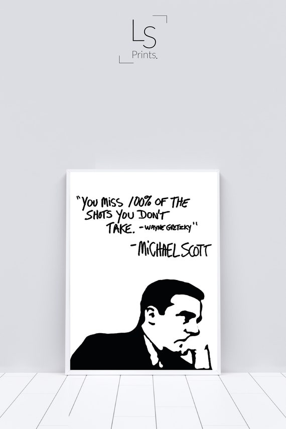 The Office Michael Scott Wayne Gretzky Quote The Office Quote Etsy