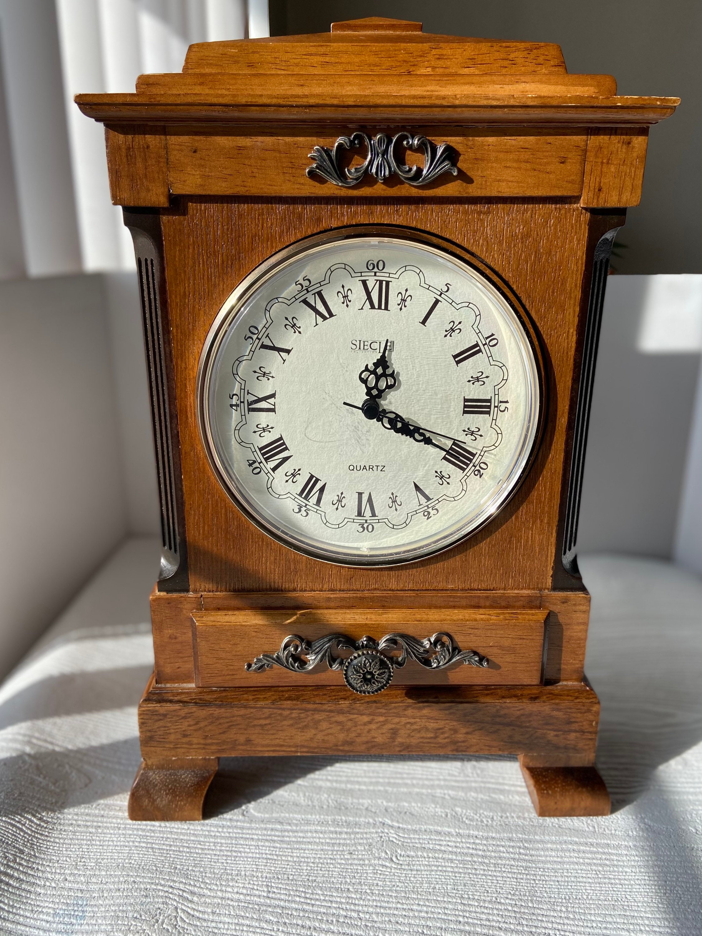 Mantlepiece wooden grandfather clock by Siecle Collection Etsy