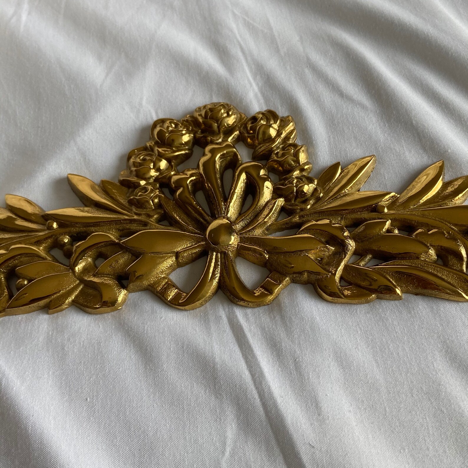 Vintage antique gold metal wall topper Gold Pediment Etsy