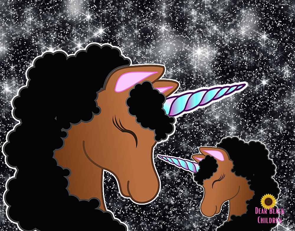 Decoraciones de fiesta de niña negra unicornio afroamericano | Etsy