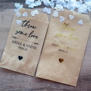 Sacchetti per coriandoli in carta kraft personalizzati/Bomboniere per matrimoni/Pacchetti di coriandoli/Coriandoli per matrimoni/Pacchetti di semi/Pacchetti di fazzoletti/Bomboniere per feste